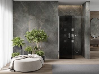 MEXEN - OMEGA posuvné dvere 120x190 cm 8 mm chróm, grey so sadou pre niku 825-120-000-01-40