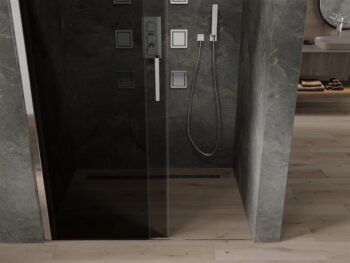MEXEN - OMEGA posuvné dvere 120x190 cm 8 mm chróm, grey so sadou pre niku 825-120-000-01-40