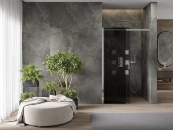 MEXEN - OMEGA posuvné dvere 150x190 cm 8 mm chróm, grey so sadou pre niku 825-150-000-01-40