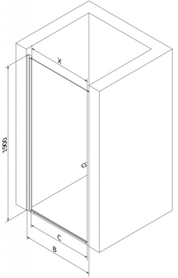 MEXEN - Pretoria Sprchové dvere Swing 100, transparent, chróm sa stenovým profilom 852-100-000-01-00