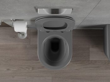 MEXEN - Rico Závesná WC misa vrátane sedátka s slow-slim, duroplast, tmavo šedá mat 30724071