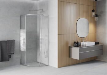 MEXEN - Rio Sprchový kút 90x90, sklo prúžky, chróm 863-090-090-01-20