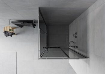 MEXEN - Rio sprchovací kút štvorec 70 x 70, grafit, chróm