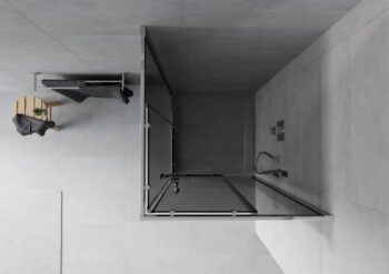MEXEN - Rio sprchovací kút štvorec 80x80, grafit, chróm 860-080-080-01-40