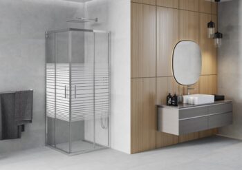MEXEN - Rio sprchovací kút štvorec 90x90 cm prúžky, chróm 860-090-090-01-20