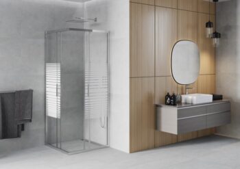 MEXEN - Rio sprchovací kút štvorec 90x90 cm prúžky, chróm 860-090-090-01-20