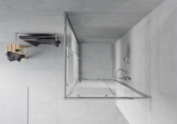 MEXEN - Rio sprchovací kút štvorec 90x90 cm prúžky, chróm 860-090-090-01-20