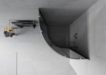 MEXEN - Rio štvrťkruhový sprchovací kút 90x90, grafit, chróm 863-090-090-01-40