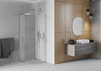 MEXEN - Rio štvrťkruhový sprchovací kút 90x90, mrazené sklo, chróm 863-090-090-01-30
