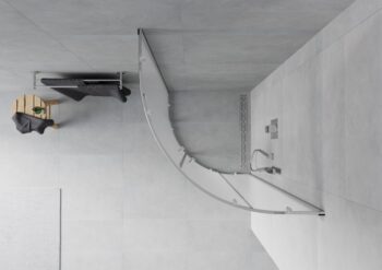 MEXEN - Rio štvrťkruhový sprchovací kút 90x90, mrazené sklo, chróm 863-090-090-01-30