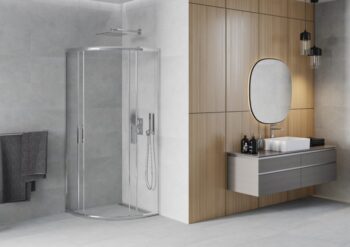 MEXEN - Rio štvrťkruhový sprchovací kút 90x90, sklo transparent, chróm 863-090-090-01-00
