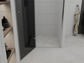 MEXEN - Roma Sprchové dvere Swing 110, grafit, chróm so stenovým profilom 854-110-000-01-40