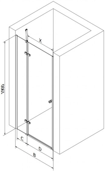 MEXEN - Roma Sprchové dvere Swing 120, transparent, chróm sa stenovým profilom 854-120-000-01-00