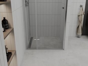 MEXEN - Roma Sprchové dvere krídlové 85, transparent, chróm sa stenovým profilom 854-085-000-01-00