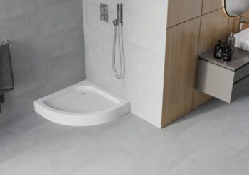MEXEN - Štvrťkruhová vanička 80x80, biela 47108080
