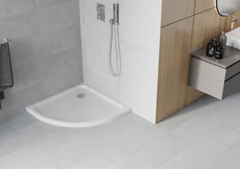 MEXEN - Štvrťkruhová vanička 90x90, biela 41109090