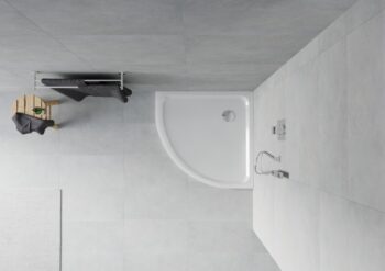 MEXEN - Štvrťkruhová vanička 90x90, biela 41109090