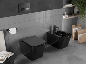 MEXEN - Teo Závesná WC misa vrátane sedátka s slow-slim, Duroplastu, čierna 30854070