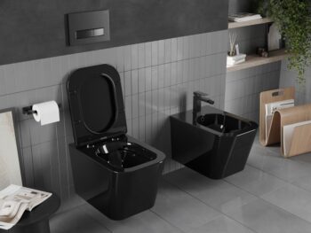 MEXEN - Teo Závesná WC misa vrátane sedátka s slow-slim, Duroplastu, čierna 30854070