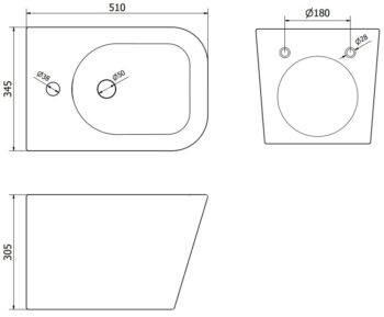 MEXEN - Teo bidet závesné, čierna matná 35855185