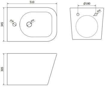 MEXEN - Teo bidet závesný, biela 35855100