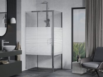 MEXEN/S - APIA sprchovací kút 115x70, dekor - pruhy, chróm 840-115-070-01-20
