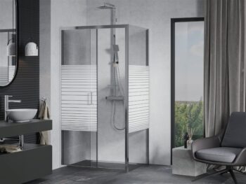 MEXEN/S - APIA sprchovací kút 115x70, dekor - pruhy, chróm 840-115-070-01-20