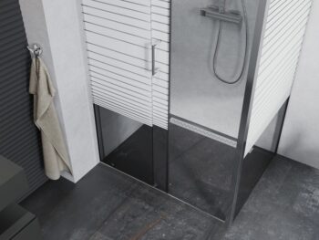 MEXEN/S - APIA sprchovací kút 115x70, dekor - pruhy, chróm 840-115-070-01-20