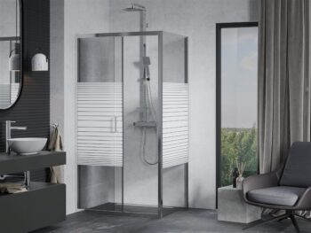 MEXEN/S - APIA sprchovací kút 130x90, dekor - pruhy, chróm 840-130-090-01-20