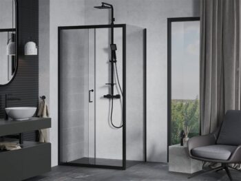 MEXEN/S - APIA sprchovací kút 90x70, transparent, čierna 840-090-070-70-00