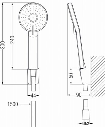 MEXEN/S - Alexa R40 vaňová batéria so sprchovou súpravou, chróm 7123R40-00