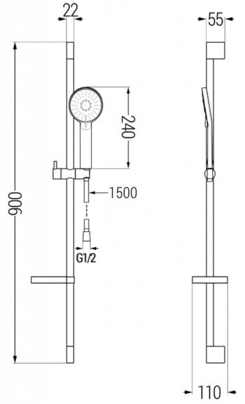 MEXEN/S - Alexset DS40 Set umývadlové a vaňové batérie s príslušenstvom, chróm 71213DS40-00