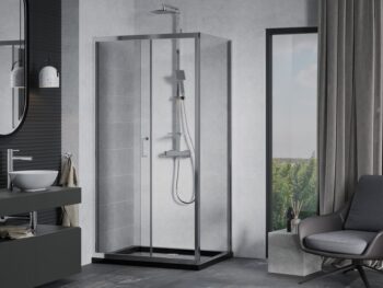 MEXEN/S - Apia Sprchovací kút 100x80, transparent, chróm + vanička so sifónom 840-100-080-01-00-4070