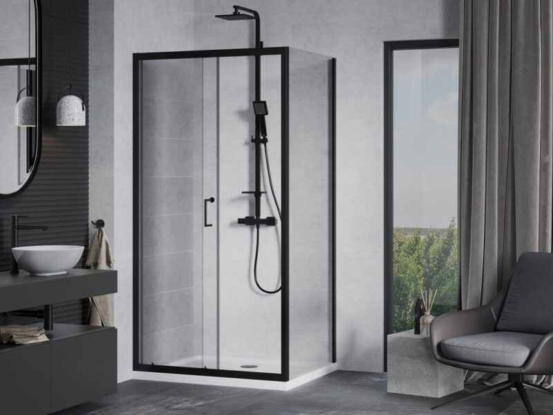 MEXEN/S - Apia Sprchovací kút 100x90, transparent, čierna + vanička so sifónom 840-100-090-70-00-4010B MEXEN/S - Apia Sprchovací kút 100x90, transparent, čierna + vanička so sifónom 840-100-090-70-00-4010B