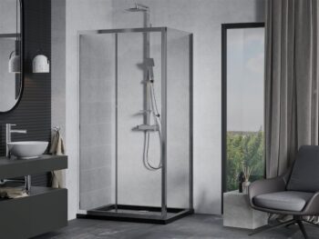 MEXEN/S - Apia Sprchovací kút 110x90, transparent, chróm + vanička so sifónom 840-110-090-01-00-4070