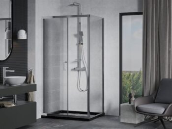MEXEN/S - Apia Sprchovací kút 110x90, transparent, chróm + vanička so sifónom 840-110-090-01-00-4070