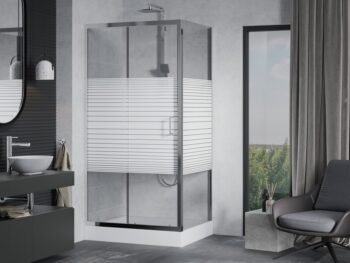 MEXEN/S - Apia Sprchovací kút 120x90, pruhy, chróm + vanička Rio 840-120-090-01-20-4510