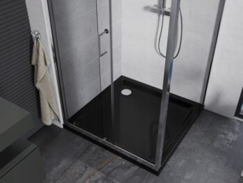 MEXEN/S - Apia Sprchovací kút 90x90, transparent, chróm + vanička so sifónom 840-090-090-01-00-4070
