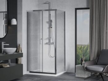 MEXEN/S - Apia sprchovací kút posuvný 110x70, sklo transparent, chrom + vanička 840-110-070-01-00-4010