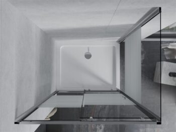 MEXEN/S - Apia sprchovací kút posuvný 120x70, sklo transparent / pruhy, chróm + vanička 840-120-070-01-20-4010