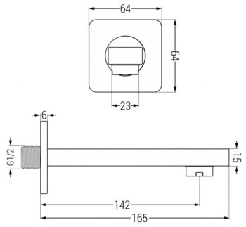 MEXEN/S - Cube DR02 podomietkový vaňový SET s vytokovou hubicou + slim sprcha 30, biela 77503DR0230-20