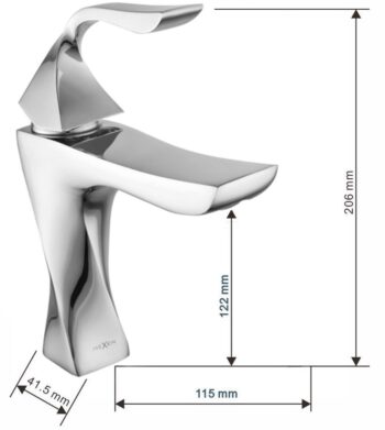 MEXEN/S - Estrella DQ02 Set umývadlové a vaňové batérie s príslušenstvom, chróm 72303DQ02-00