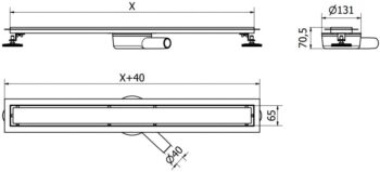 MEXEN/S - Flat 360 ° MGW odtokový žľab otočný 100 cm biele sklo 1027100-40