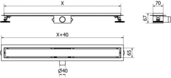 MEXEN/S - Flat MGW odtokový žľab 100 cm biele sklo 1027100-15