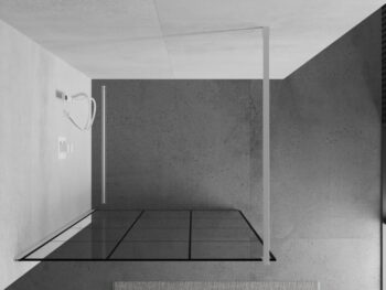 MEXEN/S - KIOTO Sprchová zástena WALK-IN 100 x 200, transparent/čierny vzor 8 mm, biela 800-100-101-20-77