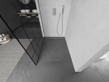MEXEN/S - KIOTO Sprchová zástena WALK-IN 100x200 cm 8 mm, chróm, čierny vzor 2 800-100-101-01-78