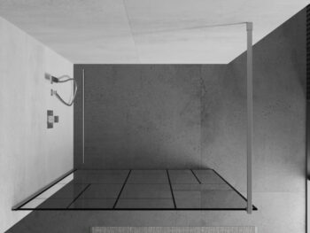 MEXEN/S - KIOTO Sprchová zástena WALK-IN 100x200 cm 8 mm, chróm, čierny vzor 2 800-100-101-01-78