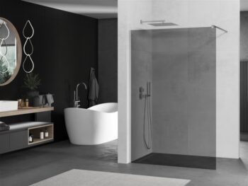 MEXEN/S - KIOTO Sprchová zástena WALK-IN 100x200 cm 8 mm, chróm, dymové sklo 800-100-101-01-40