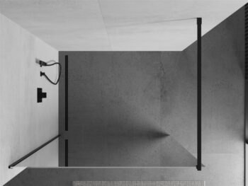 MEXEN/S - KIOTO Sprchová zástena WALK-IN 100x200 cm 8 mm, čierna, zrkadlové sklo 800-100-101-70-50