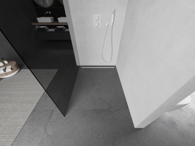 MEXEN/S - KIOTO Sprchová zástena WALK-IN 110 x 200, grafit 8 mm, biela 800-110-101-20-40 MEXEN/S - KIOTO Sprchová zástena WALK-IN 110 x 200, grafit 8 mm, biela 800-110-101-20-40
